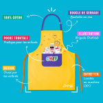 Tablier jaune coton chefclub kids – Image 2