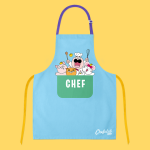 Tablier Bleu coton chefclub kids