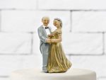 Figurine topper marié papy mamie  noce or 12 CM - PF50
