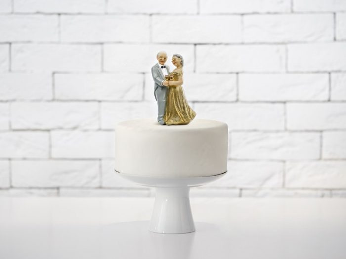 Figurine topper marié papy mamie  noce or 12 CM - PF50 – Image 2