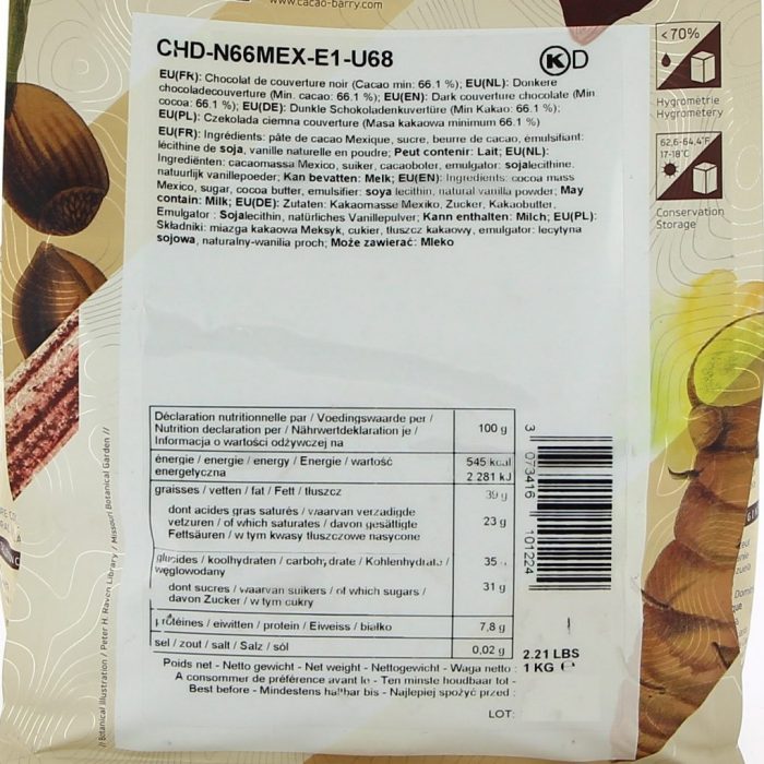 Chocolat Mexique noir 66% 1kg – Image 2