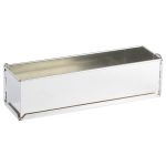 Moule pâté long uni - fer blanc - à charnière - fond démontable - 300 x 80 x 80 mm