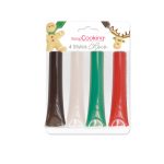 4 stylos goût choco rouge, blanc, vert, choco