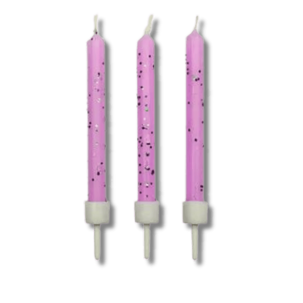 Bougies pailletées rose Bougies pailletées rose – Image 1