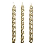 Bougies twist dorée set/10