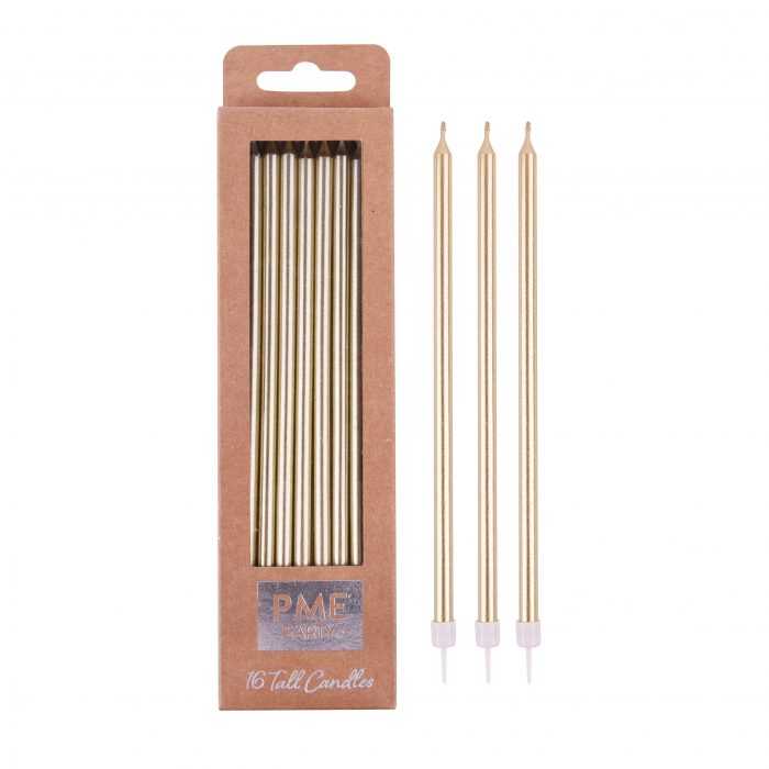 Bougies dorée 18 CM set/16 – Image 2