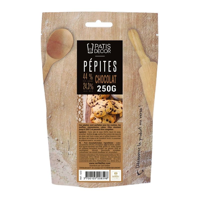 pepites-de-chocolat-noir-barry-250-g-patisdecor (3) Pépite chocolat 44% 250 G – Image 1