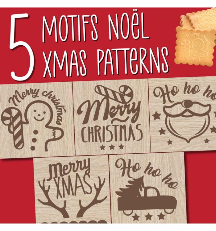 Tampons pour biscuits bois Christmas + découpoir – Image 3