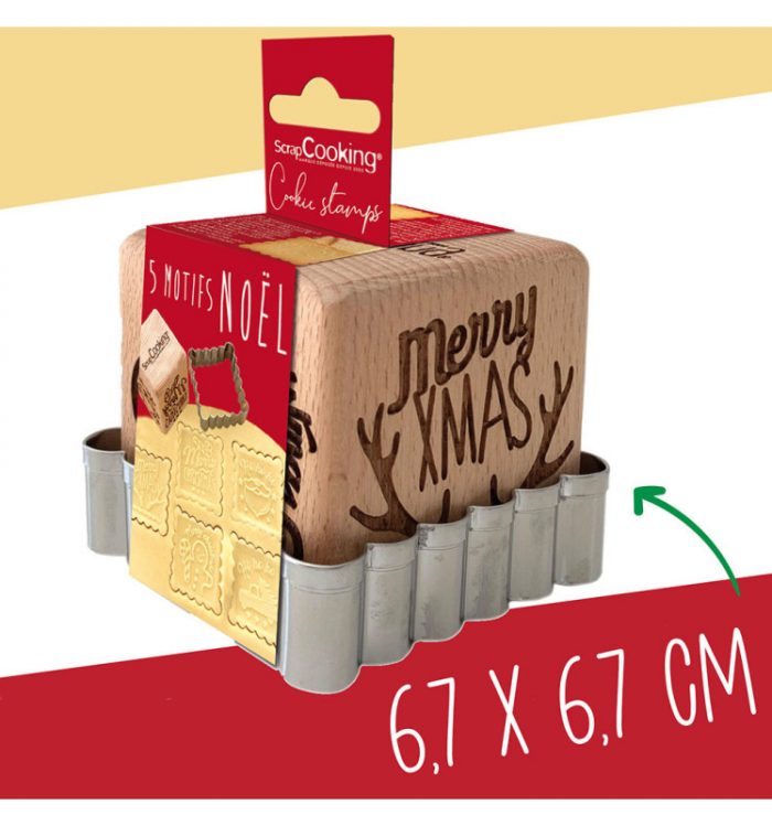 Tampons pour biscuits bois Christmas + découpoir – Image 4