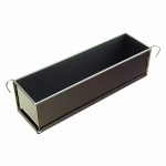 Moule pâté long uni - antiadhérent - à charnière - fond démontable - 350 x 80 x 80 mm