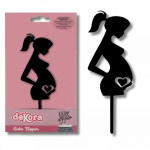 Cake topper acrylique miroir Noir Future Maman 16 x 6 CM