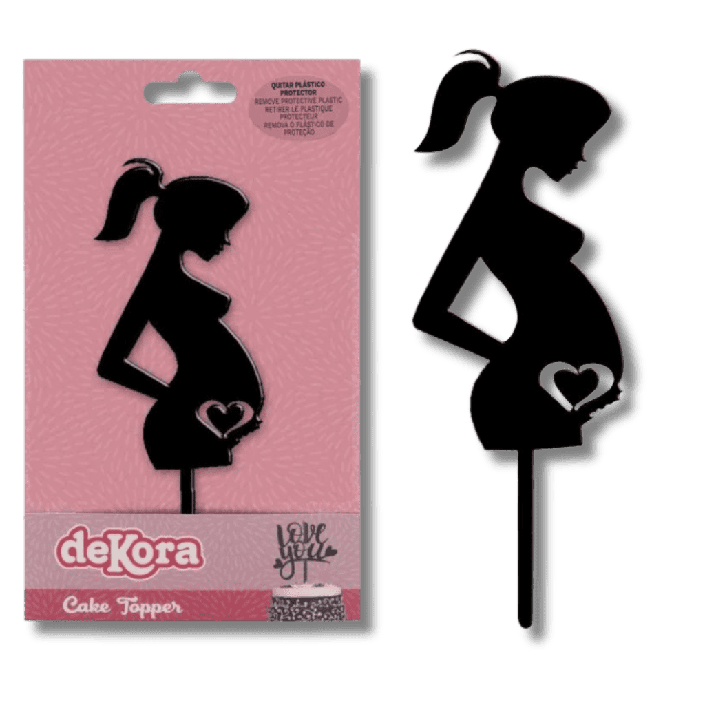 Cake topper acrylique miroir Noir Future Maman 16 x 6 CM Cake topper acrylique miroir Noir Future Maman 16 x 6 CM – Image 1
