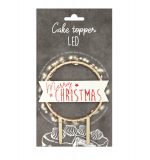 Cake topper led Merry Christmas