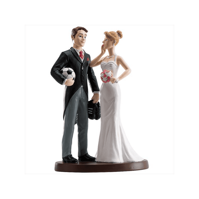 couple-de-maries-football-h18cm Figurine Mariés foot – Image 1