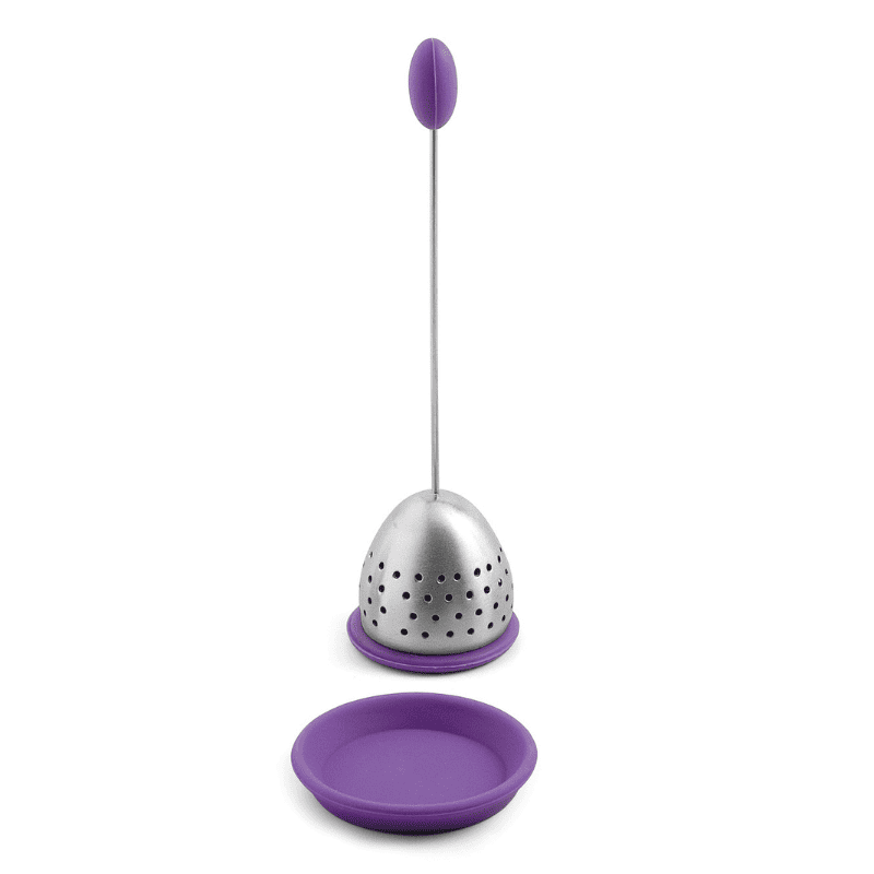 Design sans titre (2) Boule à thé silicone/inox violet – Image 1
