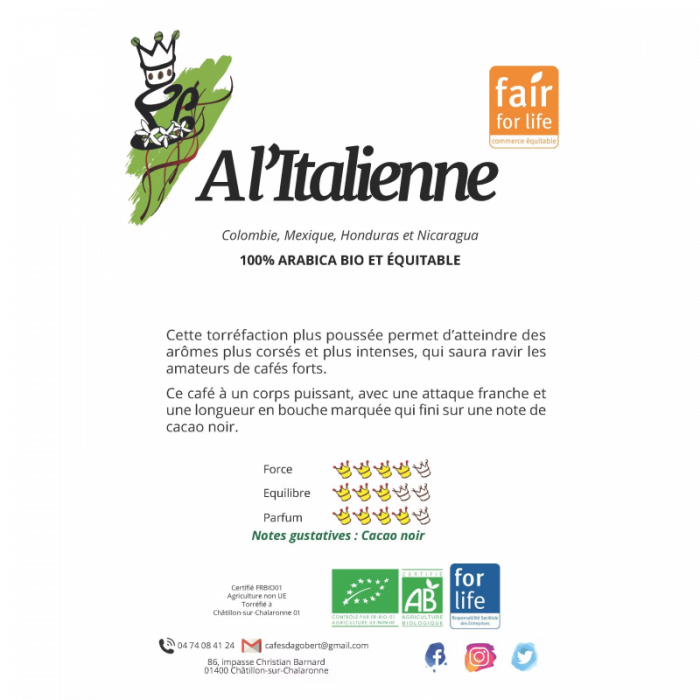 Café A l'Italienne fair for life 250g grains – Image 2