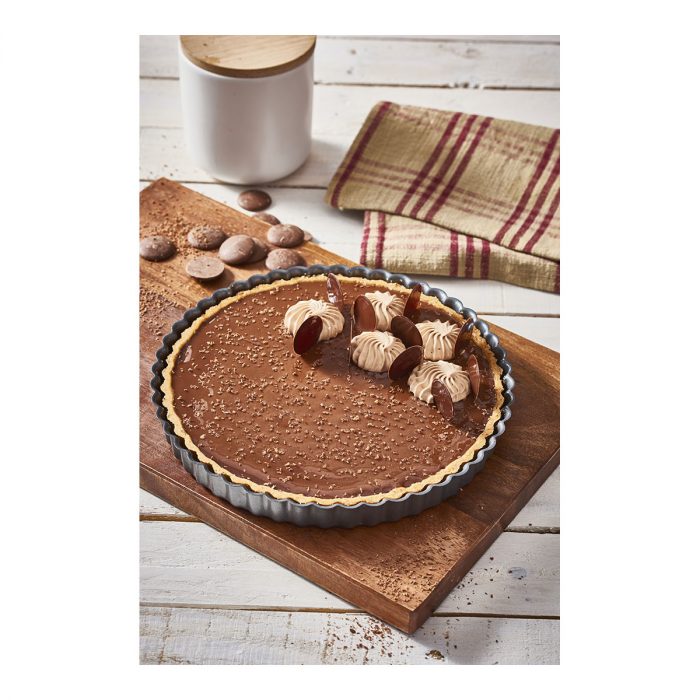 Moule à tarte cannelé anti adhésif à fond fixe Ø 280 H 30 MM – Image 2