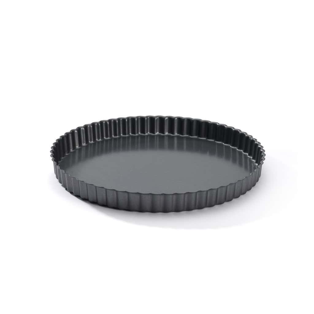 moule-a-tarte-rond-acier-antiadhesif Moule à tarte cannelé anti adhésif à fond fixe Ø 280 H 30 MM – Image 1