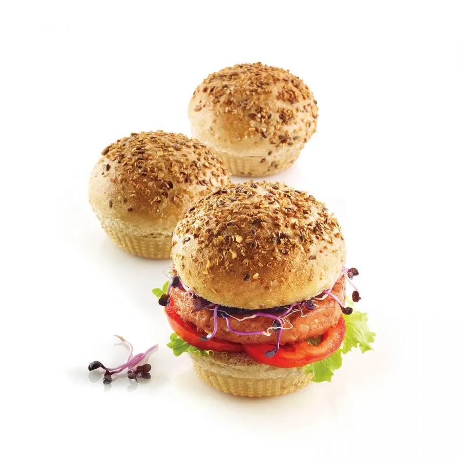 21.001.13.0065_BURGER_BREAD_FINITO_1 Moule silicone pain burger Ø 80 H 20 MM – Image 1