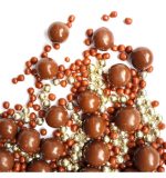 Sachet de décors perles chocolat lait et doré 50g – Image 2