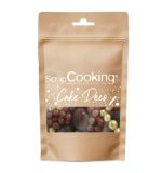 Sachet de décors perles chocolat Noir et doré 50g