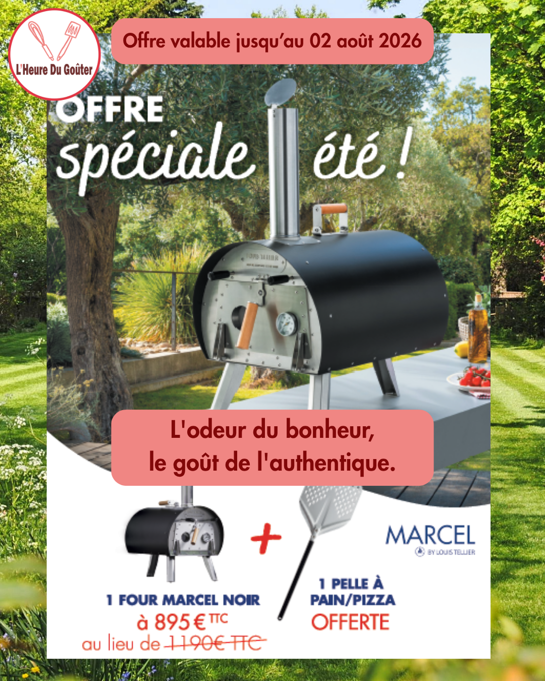 Marcel Promo (1) Four à bois d'extérieur MARCEL - Noir + Pelle à Pizza + Pelle de Retournement + Housse de protection – Image 1