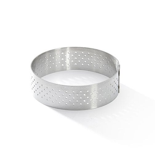 cercle-a-tarte-rond-valrhona-inox-perfore-ht-2-cm Cercle perforé inox DIAM:6,5cm H:2cm – Image 1