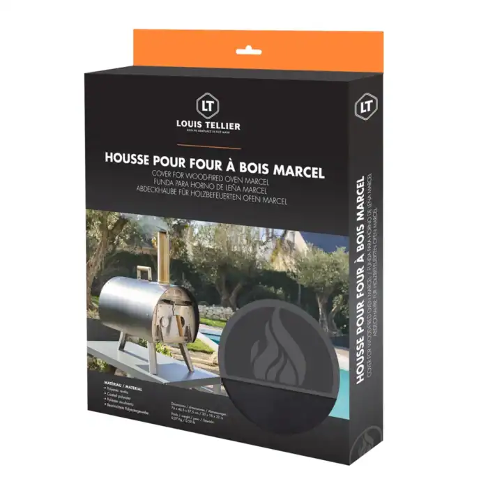 Four à bois d'extérieur MARCEL - Noir + Pelle à Pizza + Pelle de Retournement + Housse de protection – Image 14