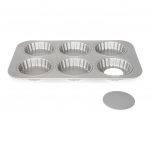Plaque Mini Moules à Quiches 6 Cavités Ø10cm  Silver-Top