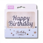 Bougies Happy Birthday Argent