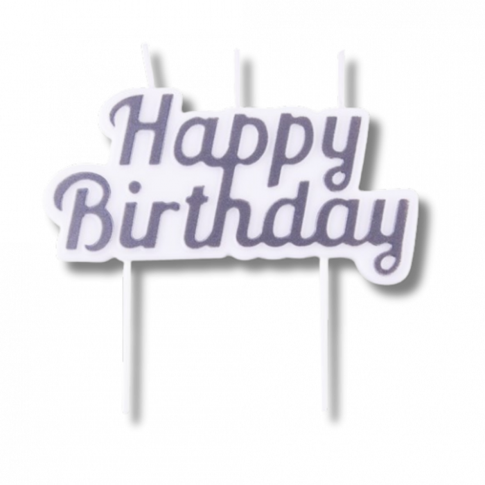 Bougies Happy Birthday Argent – Image 2