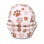 Caissettes à cupcakes Pattes Marrons - 50 pcs