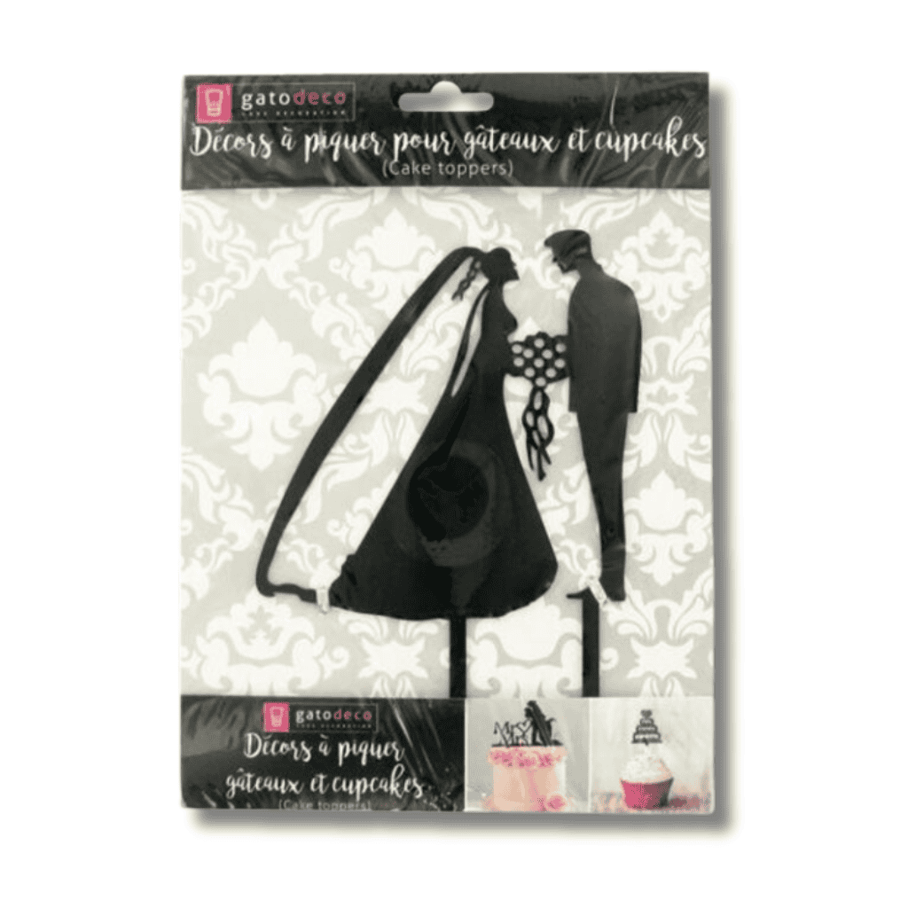 Cake topper acrylique noir Coupe Mariage Cake topper acrylique noir Coupe Mariage – Image 1