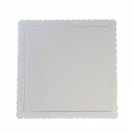Cake board carré argent fleur Ø 25cm 3mm