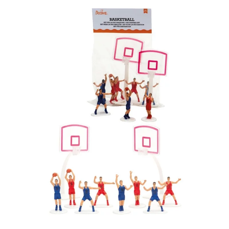 decorations-basketball Set décoration cake topper Basket Ball 10 pièces – Image 1