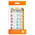 Paquet 30 fleurs en sucre petite couleurs assorti