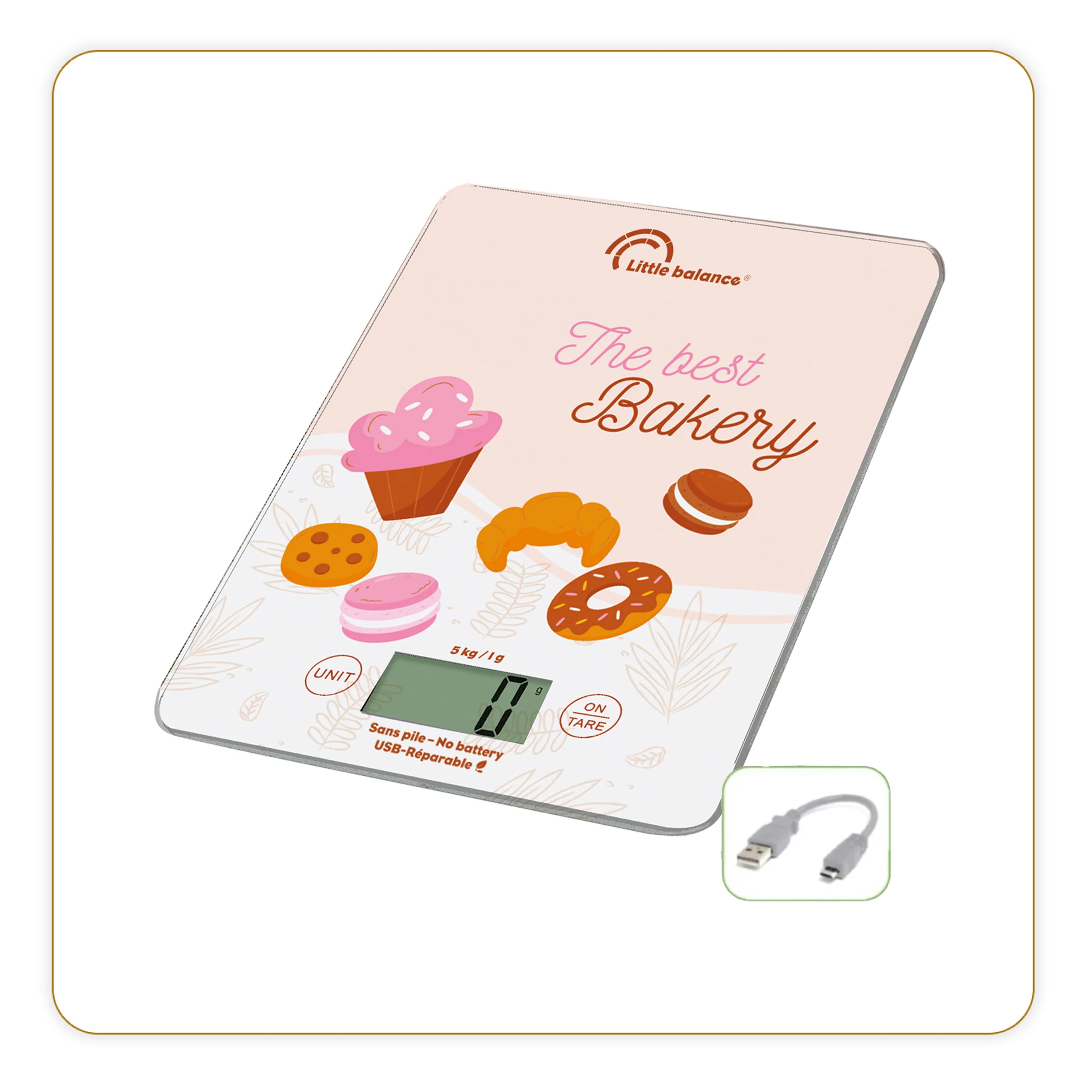 LB8717_main Balance de cuisine gâteaux - Slim Bakery USB - Sans pile – Image 1
