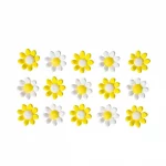 Décors Marguerites sucre blanc et jaune x15 – Image 2