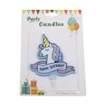 Bougie Licorne  Happy Birthday bleue – Image 2