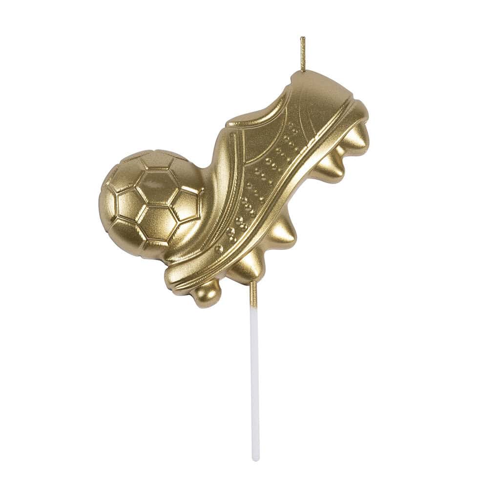 Taartkaarsje_Gouden_Voetbalschoen_f473 Bougie Chaussure Foot Dorée – Image 1