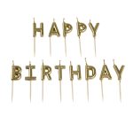 Bougie Happy Birthday Dorée