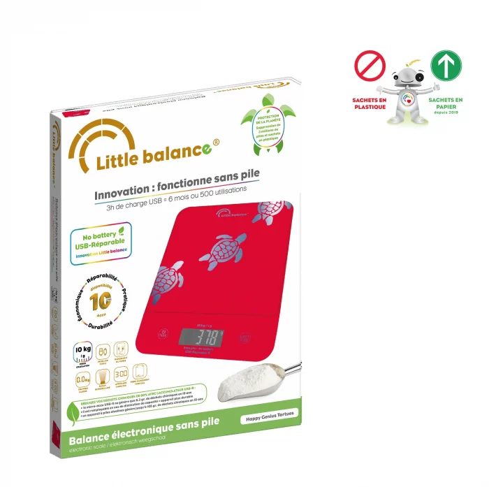 Balance Happy Genius usb-R 10Kg - 1g Les tortues rouges – Image 6