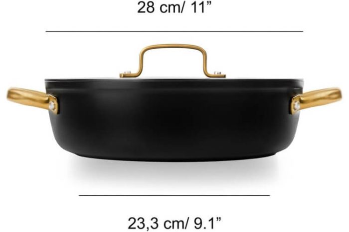 Casserole Antiadhésive Céramique Série Samoa Iconic noir 28 cm – Image 2