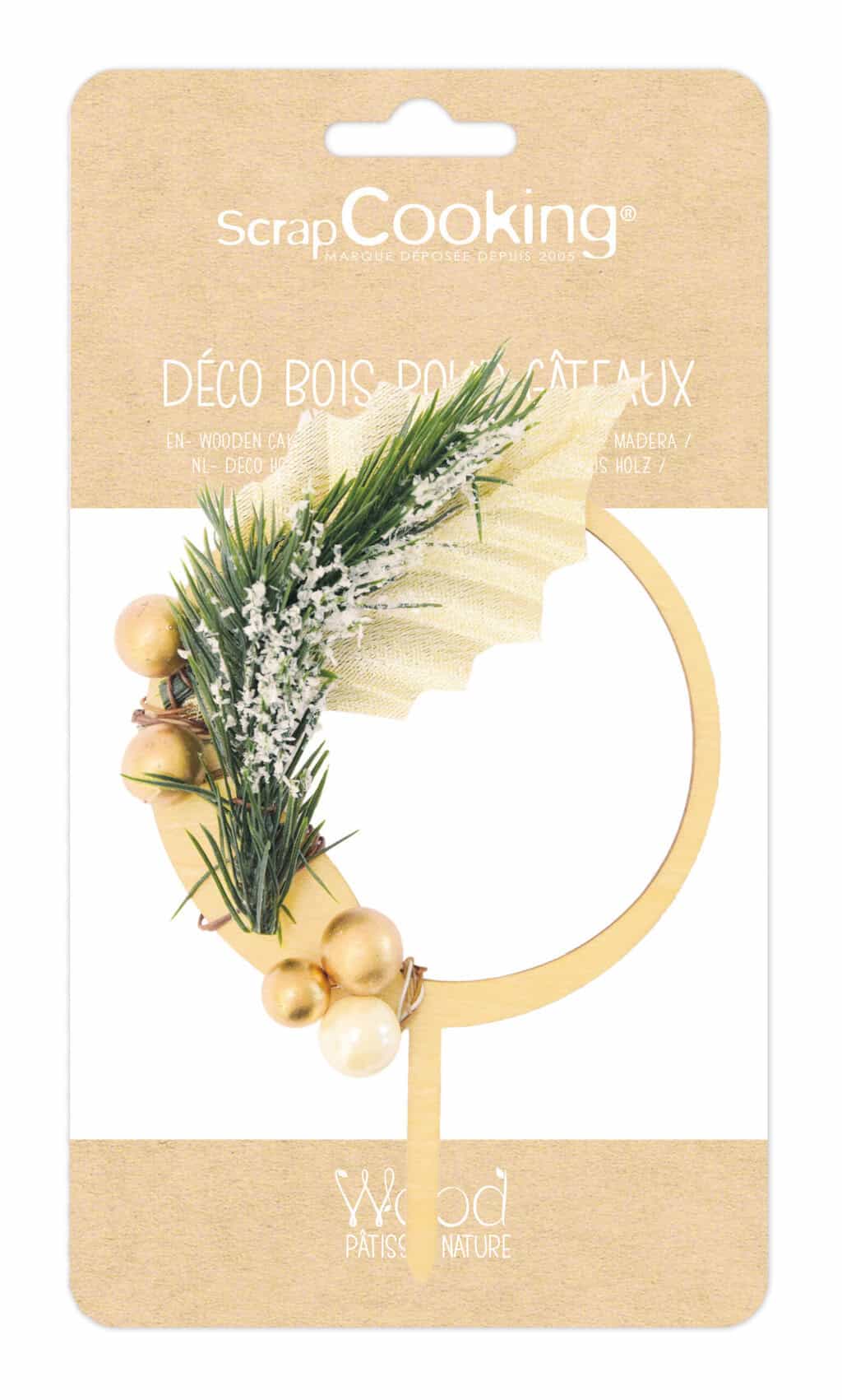 13898 (1) Cake topper bois Couronne de Noël – Image 1