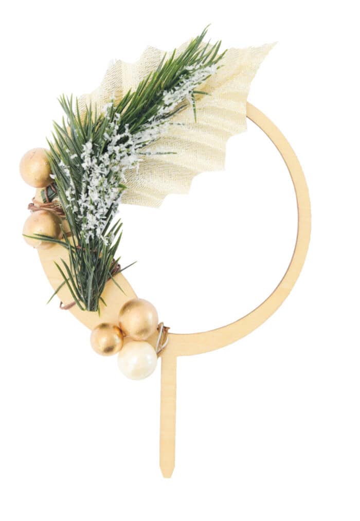 Cake topper bois Couronne de Noël – Image 4