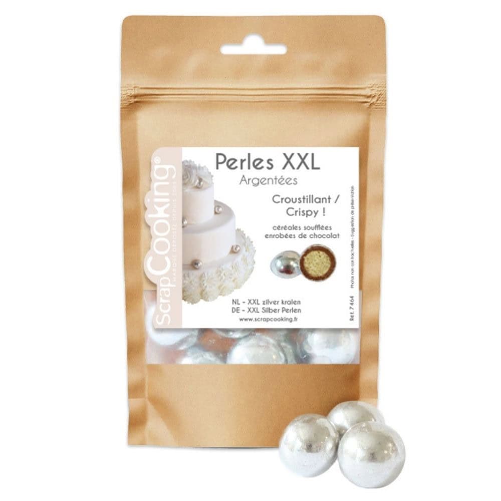 21060 Perles chocolat XXL argentées 55g – Image 1