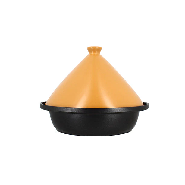 MENASTYL - TAJINE D30CM FOND ALU INDUCTION COUVERCLE EN CÉRAMIQUE JAUNE-477a-4219-91ed-b5b1271edfa6 Tajine 30 CM jaune et noir fond alu couvercle céramique – Image 1