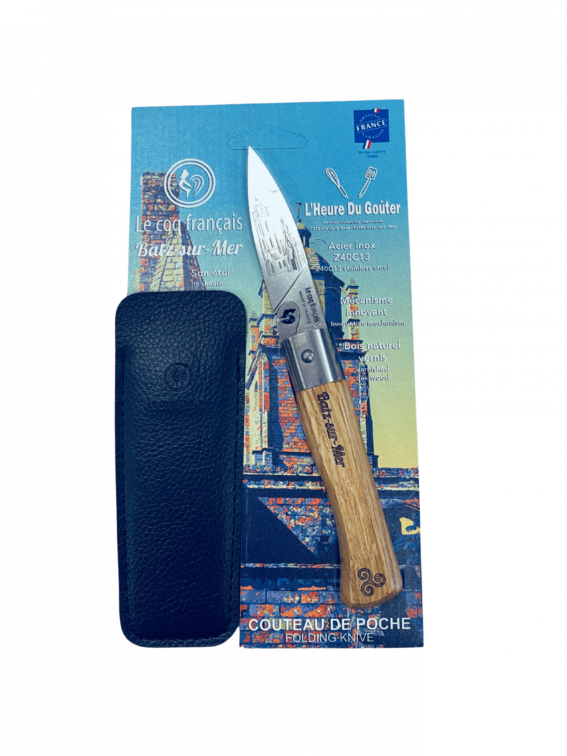 Couteau le batzien Couteau de poche “Tour Saint Guénolé” – Édition Batz-sur-Mer x Le Coq Français