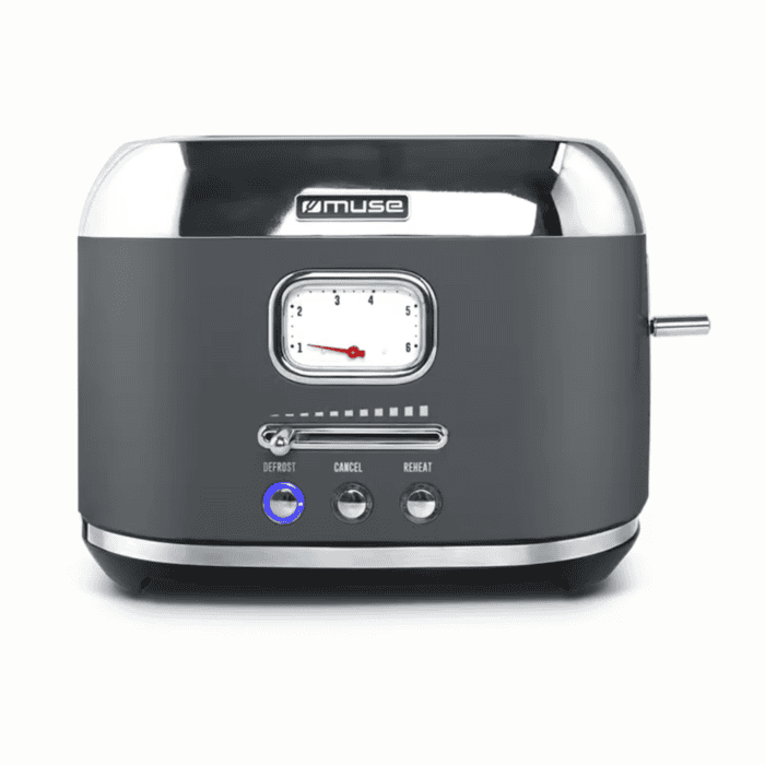Toaster 1000W 2 tranches réglage et indicateur brunissement Gris et Inox + Ecopart 0,30€ TTC – Image 2
