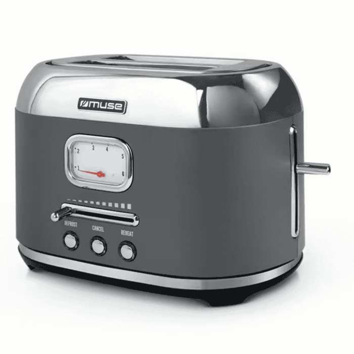 Toaster 1000W 2 tranches réglage et indicateur brunissement Gris et Inox + Ecopart 0,30€ TTC – Image 3